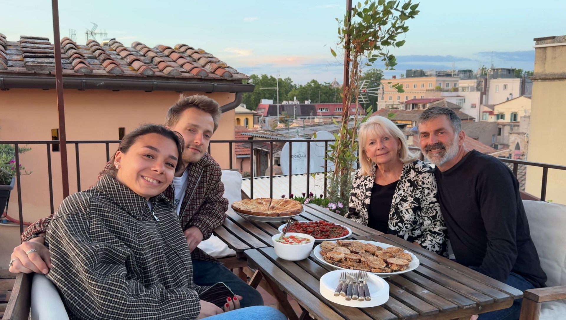 The Roman sunset is a meeting time.