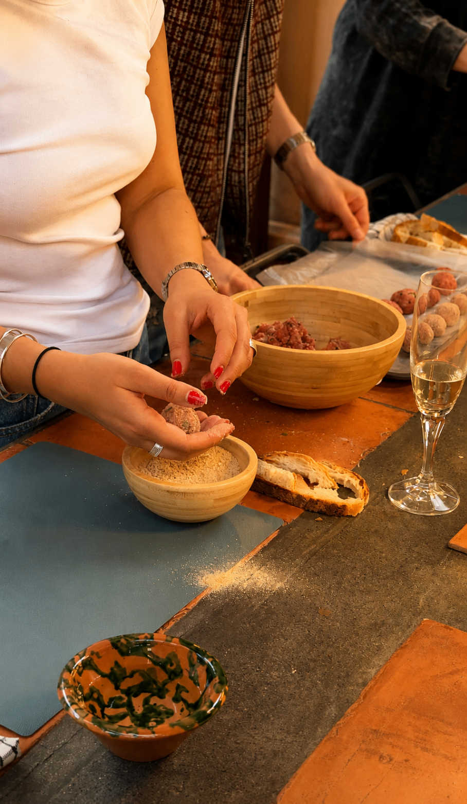 Hands on — the meatballs