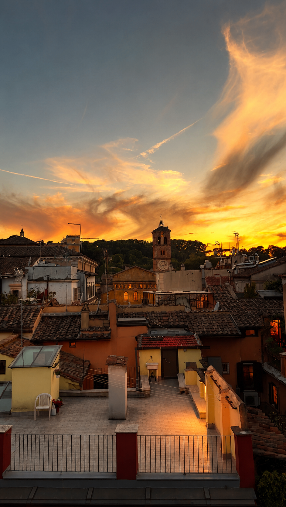 Trastevere skyline at sunset
